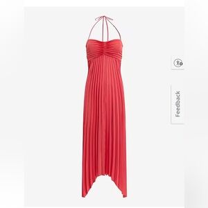 Express Coral Halter Maxi Dress